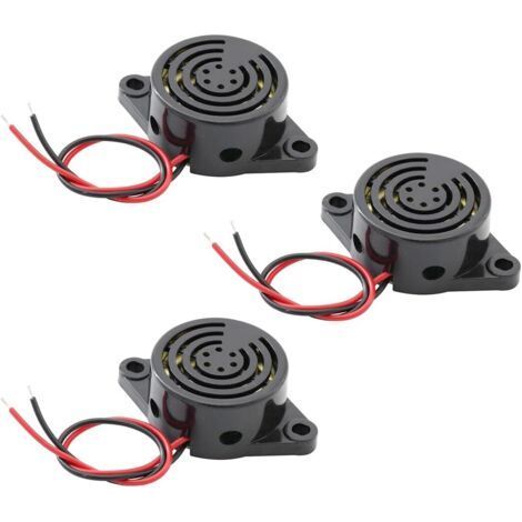 3 Buzzer Piézoélectrique, Son Continu 95dB, Tension DC 3-24V, Boîtier ABS, Pour Alarme Et Arduino (1/5)