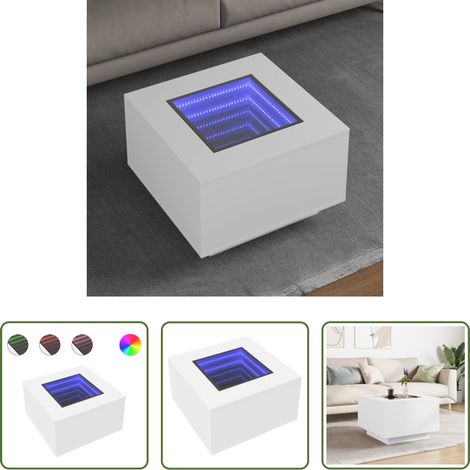 Holzwerkstoff Couchtisch - LED-Couchtisch Weiß 60x60x40 cm Holzwerkstoff (1/5)