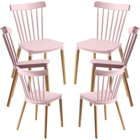 Packs Sillas Comedor - Pack 6 Sillas Leka - Rosa (1/5)