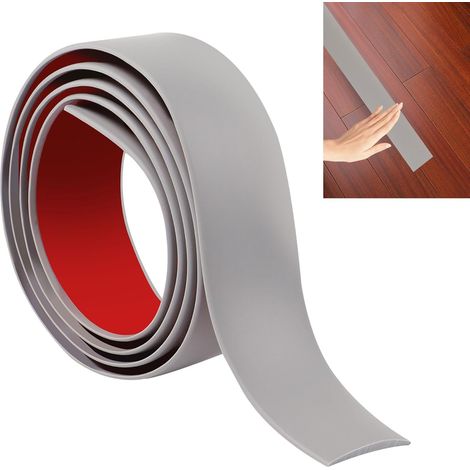 Bande de transition de seuil de sol stratifié JUNART 100cm × 4cm, bande de sol en vinyle autocollante, bordure de transition de bord de carrelage ou de moquette(gris) (1/5)