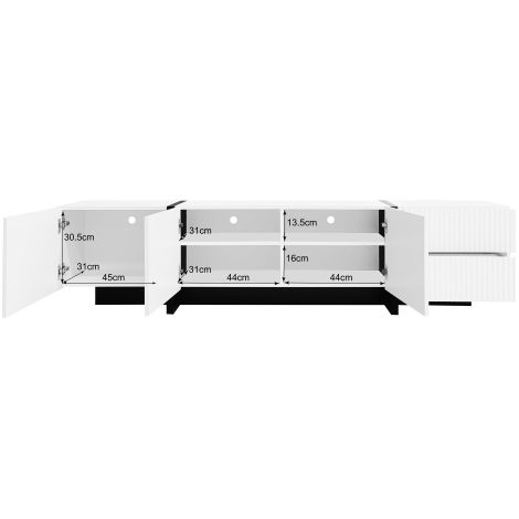 Meuble TV de 190 cm avec 3 portes et 2 tiroirs,rangements modulables, meuble de salon (1/5)