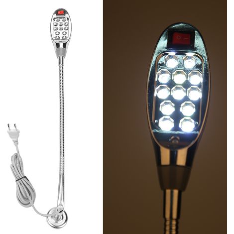 Lumière LED de travail pour machine à coudre 1W, lampe de table à base magnétique réglable, prise UE 110V-240V, éclairage flexible pour atelier. (1/5)