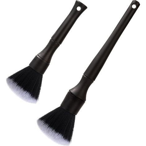 Pinceaux Nettoyage Voiture, Brosse à Détails Automatiques, Douce Kit de Pinceau Detailing Auto pour Automobile Moto Tableau de Bord, Intérieur, Extérieur, Bouches D'aération, 2 Pièces (1/5)