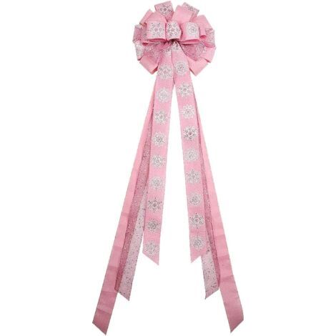 BUNTHAUS Nœuds en forme de flocons de neige pour sapin de Noël, 33 x 113 cm, nœuds en toile de jute, décoration de fête de Noël pour intérieur et extérieur, dîner de Noël, cheminée