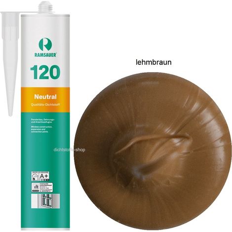 Ramsauer 120 Neutral Fenster Silikon Fugen Dichtstoff 310ml Kartusche lehmbraun