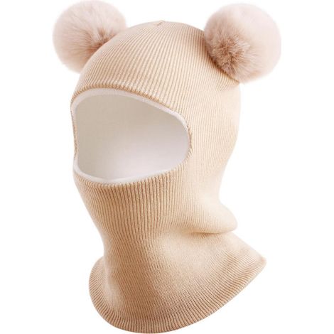 Kinder Wintermütze Sturmhaube 0.5-6 Jahre Winddicht Thermo Strickmütze Mädchen Jungen (1/4)