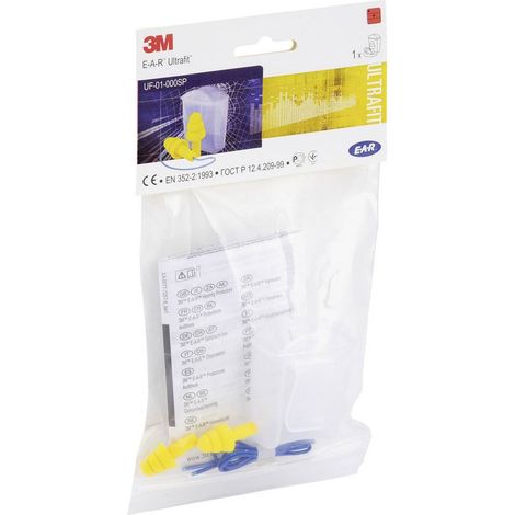 3M – Bouchons d'oreilles préformés avec cordon bleu – Réduction sonore EN 325-2 – Recyclables et résistants à l'humidité – Protection auditive - UF01000SP (1/2)