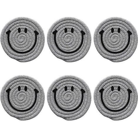 Dessous de verre humoristiques avec support, dessous de verre tressés faits main pour table basse (1/5)