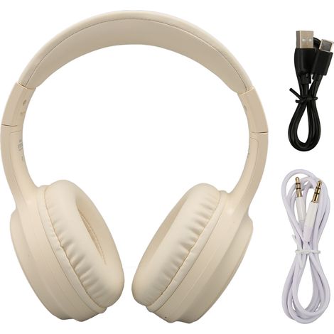 Casque sans Fil Bluetooth avec Annulation Active du Bruit, Mode Double Lecture, Pliable pour Voyage et Bureau, Couleur Abricot (1/5)