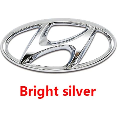(Hyundai Argent, 145 x 72 mm) - Convient aux Hyundai Tucson, Elantra, Accent, Mistra, Lafesta, IX35 et I20. Logo de voiture (1 pièce) pour capot avant, capot arrière et coffre. Accessoires auto. (1/5)