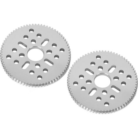 Satz von 2 eloxierten Aluminium-Stirnrädern, 0,8MOD, 4 lange Löcher, 16 runde Löcher, Teilenummer 4312-0414-0072 (1/5)