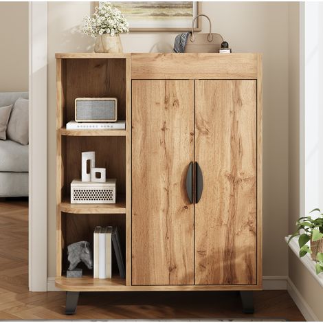 MEUBLIV Scarpiera stretta 80x32x99 cm naturale con ripiani aperti (1/5)