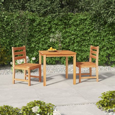 Ensemble à manger de jardin 3 pcs Bois de teck massif (1/5)