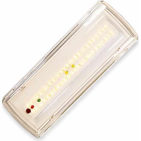 Lampada di Emergenza a LED 3.5W 400lm Luce Fredda 6500K Autonomia 3 Ore Batteria Ricaricabile al Litio Modalità Maintained e Non-Maintained,Montaggio da Parete o Soffitto Come Plafone (1/3)
