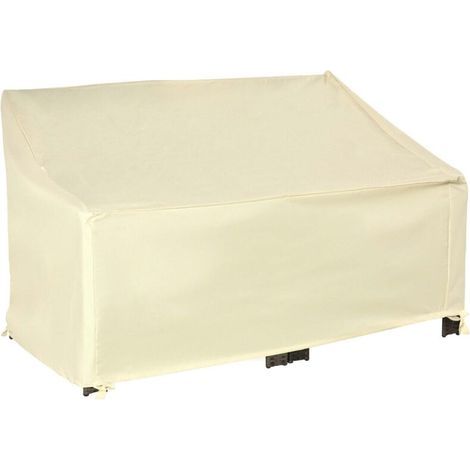 Housse de canapé exterieur étanche, housse de banc de jardin 600D tissu oxford, bache de canapé extérieur pour balcon, terrasse, 140 x 84 x 56/94 cm, beige (1/5)