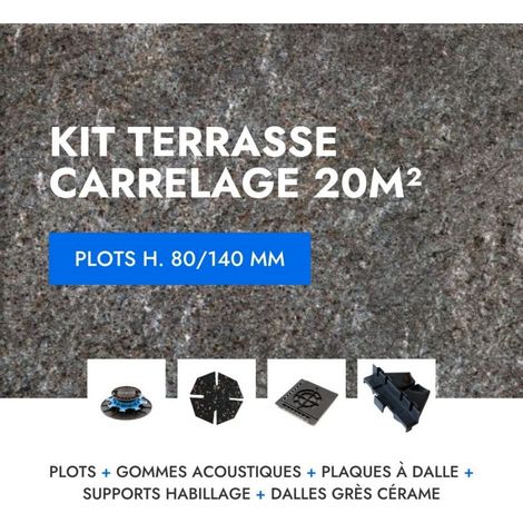 Kit carrelage Terrasse 20m² Pierre Quarziti 60x60 cm - Mirage  - 80/140 mm (1/5)