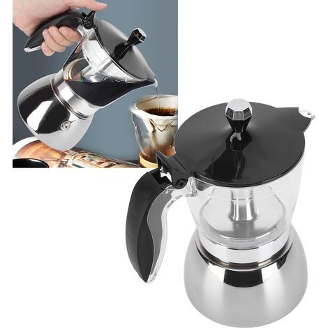 Cafetière Italienne 6 Tasses en Acier Inoxydable, Moka Octogonale pour Maison (1/5)