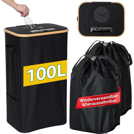 Cesta de almacenamiento, capacidad de 100 L, material plástico, dimensiones 60 x 40 x 30 cm, reutilizable, diseño apilable. (1/5)