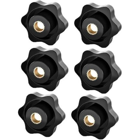6 Stück M8-Sterngriffmuttern – Rändelmutter, M8-Klemmmutter, Sternkopf-Klemmknopf, Rändelgriffmuttern für mechanische und industrielle elektronische Geräte