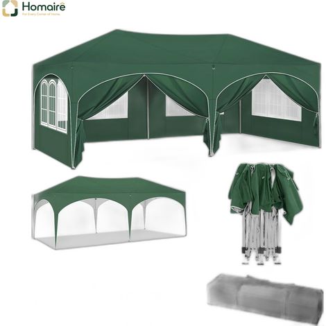 Tonnelle vert en fer et plastique de 293 × 293 × 265 cm HOMAIRE (1/5)