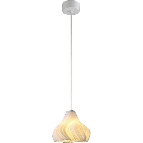 Lustre en PVC avec abat-jour ondulé pour salon, escalier, chambre, îlot de cuisine, salon. (1/5)