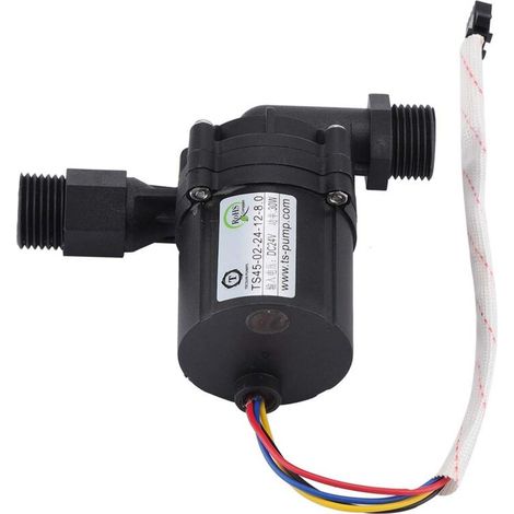 Bomba de agua CC sin escobillas, bomba de circulación de agua CC ajustable de 24/12 V para sistemas de aire acondicionado, calentadores de agua, fuentes, estanques pequeños y sistemas solares (24 V)