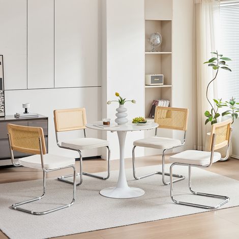 Wokaka - Insieme tavolo e sedie da pranzo 5 pezzi - Piano tavolo in MDF e sedie imbottite – Design moderno e confortevole