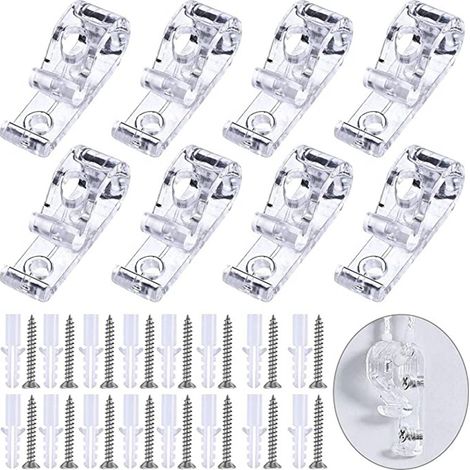 Ensemble d'accessoires pour rideaux comprenant 8 perles de traction, des crochets de positionnement, 16 vis, 16 chevilles d'expansion et un système de positionnement du cordon de traction à double tro