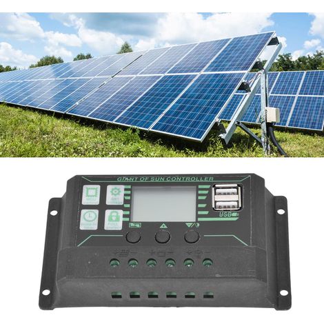 30A PWM-Solar-Laderegler mit LCD-Display und zwei USB-Anschlüssen – Intelligente Lade-/Entladesteuerung für Photovoltaikmodule [Solar-Laderegler] [MPPT PWM] [Entladung über zwei USB-Anschlüsse] (1/5)