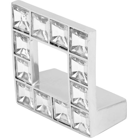Poignées en cristal pour portes de placard à chaussures minimalistes et modernes, avec poignées à double trou en forme de diamant. (1/5)