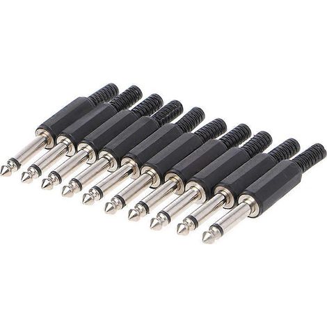 10 Stück 6,35 mm Stecker (männlich, 1/4" Mono) Klinkenstecker-Adapter (1/5)