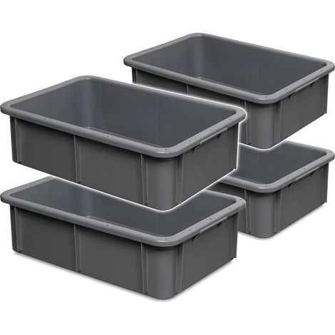 BRB 4 Schwerlastbehälter, LxBxH 600 x 400 x 165 mm, grau, 30 Liter, lebensmittelecht