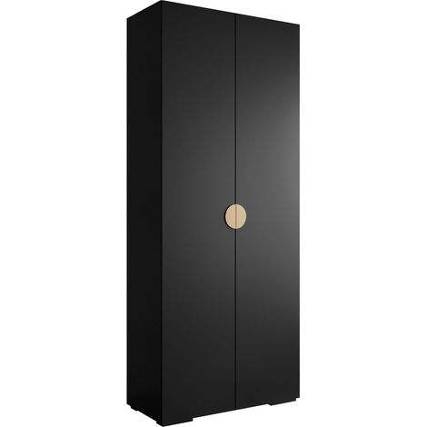 Armario Hartford 566, Negro, 237x100x47cm, Puertas de armario: Con bisagras, Número de estantes: 0 (1/5)