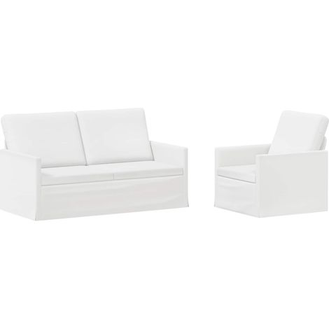 Set di divani 2 pcs Bianco Tessuto vidaXL (1/5)