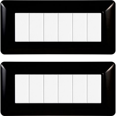 gloca Set Placche Plastica Compatibili Matix (2 Pezzi Nero, 6 Posti) (1/4)