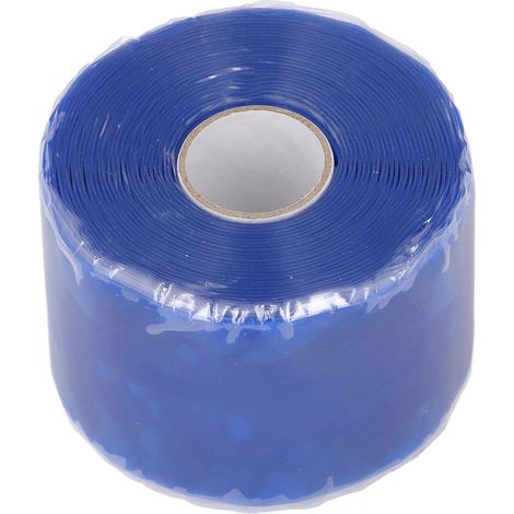 Ruban de réparation en caoutchouc de Silicone, 5m de longueur, 50mm de largeur, 0.8mm d'épaisseur, joint de fuite de tuyau d'eau auto-adhésif bleu (1/5)