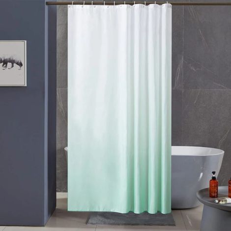 Rideau de douche dégradé anti-moisissure et imperméable, rideau de douche en polyester moderne et simple, vert clair, 120200cm (1/5)