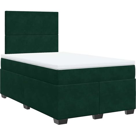 Maison Exclusive - Cama box spring con colchón terciopelo verde o (1/5)