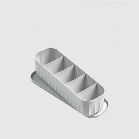 Boîte de rangement pour sous-vêtements polypropylène compartiments compartimenté 5 cases blanc intérieur grande capacité modèle 3 en 1