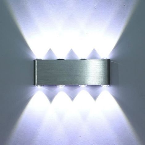 Applique Murale LED - - 8 Ampoules - Blanc froid - Aluminium (1/4)