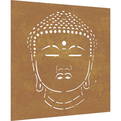 Décoration murale jardin 55x55 cm motif de tête de bouddha CFW255423