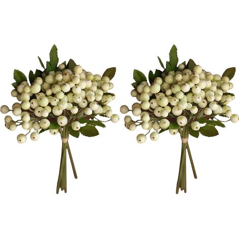 Simulation de branches de baies, 9 pièces, petites tiges de fruits artificielles en plastique pour décoration de salon de maison, vert (1/5)