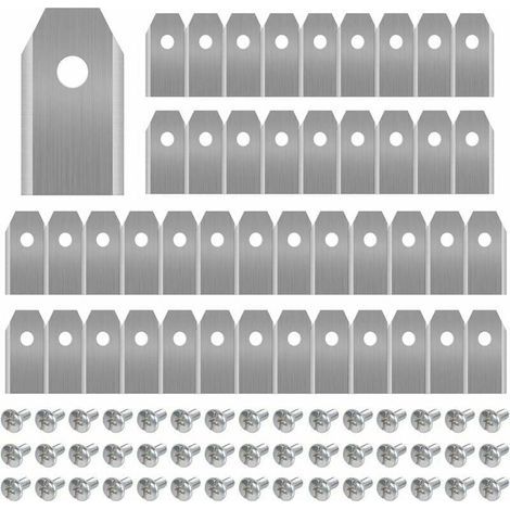 45 cuchillas de titanio para todos los robots cortacésped Husqvarn/Automower/Yardforce/Gardena (3g-0,75 mm) con 45 tornillos. Cuchillas de repuesto para los modelos 105, 310, 315, 320, 420, 430x y r40 (1/5)