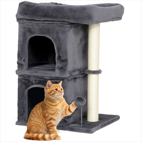 SunJet Arbre à chat, tour pour chat, Peluche gris foncé - Réf. MX7TWK8NOKN5 (1/5)
