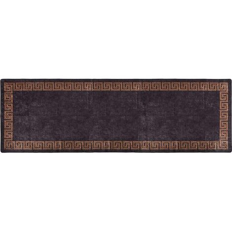 Maison Exclusive - Teppich Waschbar 80x300 cm Schwarz und Golden