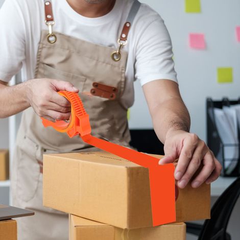 MFB-orange-T Outil portable pour joints de 25 mm de large + outil de finition pour ruban adhésif assorti. Machine facile à utiliser pour la pose de ruban adhésif pour joints de peinture, joints, fenêt (1/5)
