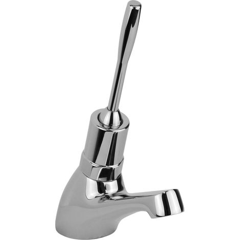 Robinet d'évier à une seule eau avec minuterie de 8 à 12 secondes et fonctionnement à levier MCM 900101 Chromé
