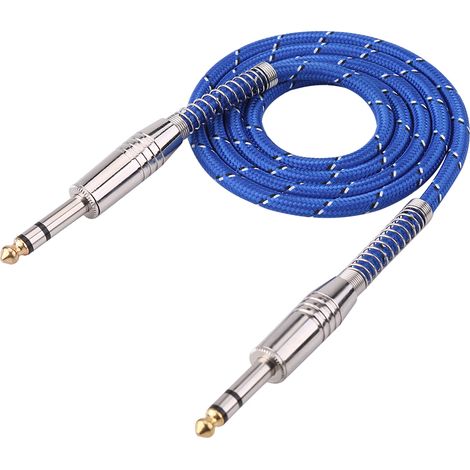 Câble audio stéréo 6,35mm mâle-mâle pour guitare électrique et table de mixage 1m (1/5)