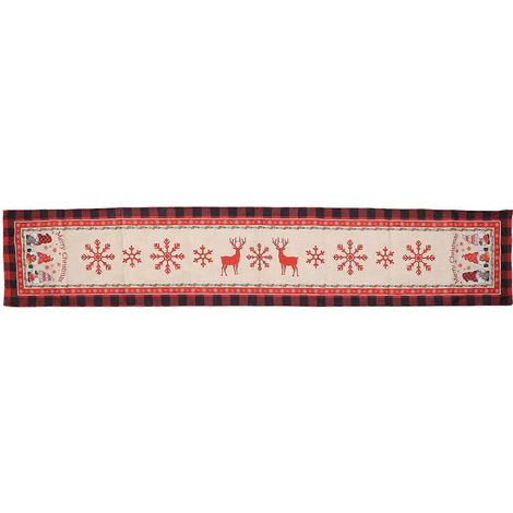 Nappe ronde de Noël, manique décorée avec le Père Noël, housses de chaises de Noël (1/2)