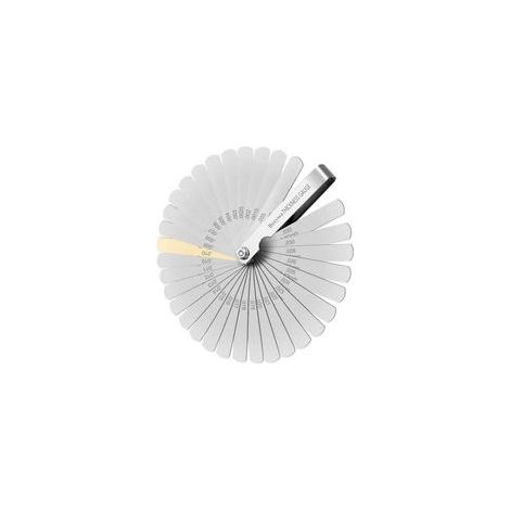 Jauge d'paisseur, 32 Lames Jeu Cale Soupape En Acier Inoxydable, Marquage Mtrique/imprial, Pour Mesurer L'cart Largeur, Pour la moteur/bougie/soupapes. (1/5)